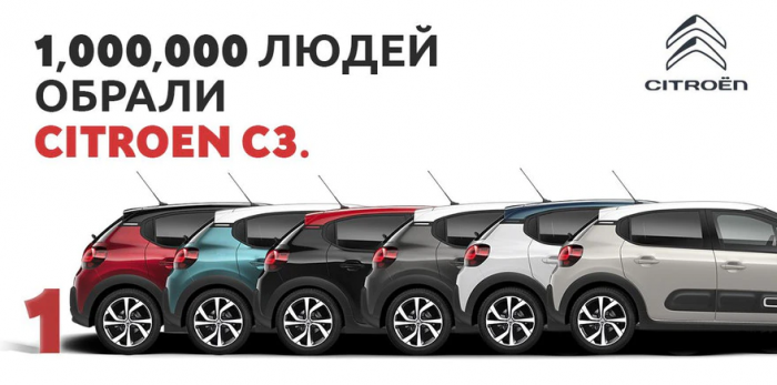  УСІМА УЛЮБЛЕНИЙ CITROËN C3 ДОСЯГ ЗНАКОВОЇ ЦИФРИ – 1 МІЛЬЙОН ПРОДАЖІВ!